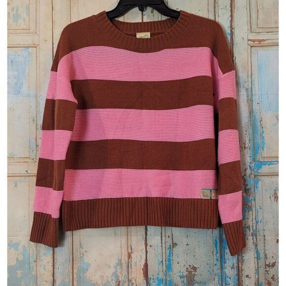 There Abouts Girls Size XL 16 Bright Pink Stripe Sweater Acrylic Long Sleeve - Picture 2 of 9
